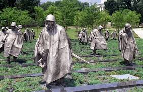 The Korean War Veterans Memorial is located in Washington, D.C. It was set up to commemorate those who served in the Korea War.